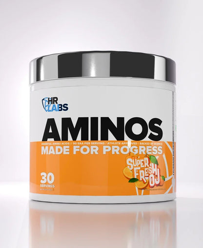 Human Research Laboratories Aminos supplement in Super Fresh OJ flavor